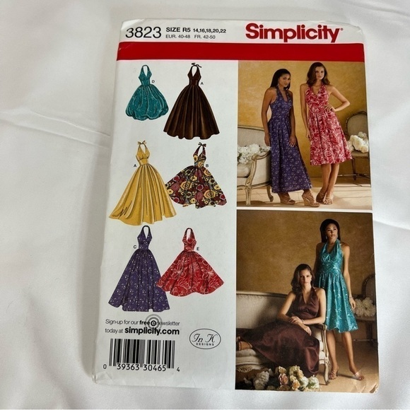 Simplicity Sewing patterns 3823 size 14-22 halter dress - Picture 1 of 6